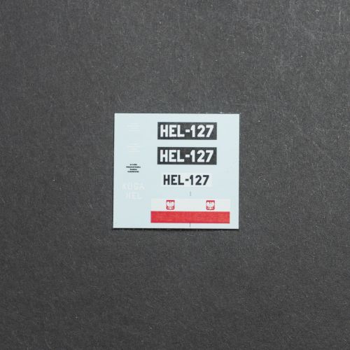 Kalkomanie HEL-127 dla kutra B-25 1/144