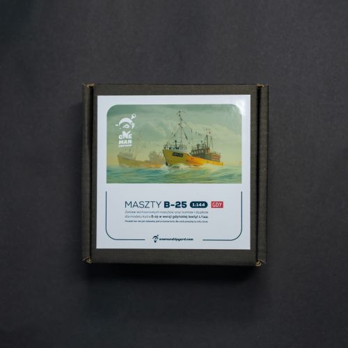 Zestaw wzmocnionych masztów i elementów mosiężnych dla kutra B-25 (GDY) 1/144