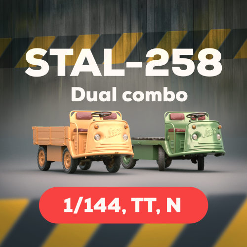 Stal-258 Wózek Akumulatorowy – Dual combo (Mikroskale) 1/120 TT, 1/144, 1/160