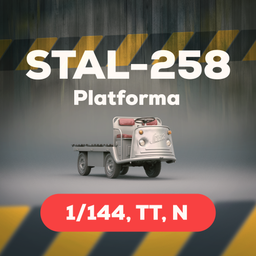 Stal-258 Wózek Akumulatorowy – Platforma (Mikroskale) 1/120 TT, 1/144, 1/160